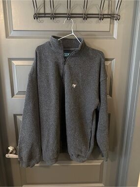 Vintage Big Dogs Gray 1/4 Zip Fleece Pullover Large